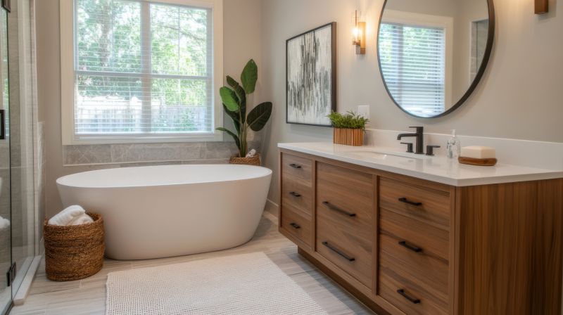 Elegant bathroom upgrade with freestanding tub